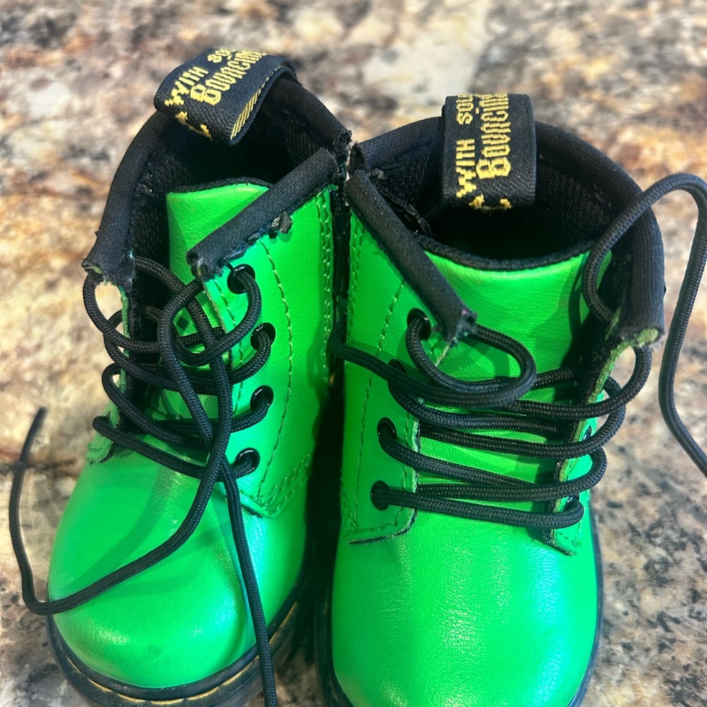 Green size 4 toddler Doc Martins